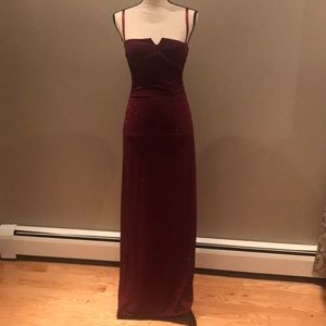 City Triangles Maroon Strappy Prom Dress